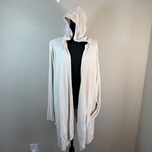 NEW Barefoot Dreams CozyChic Ultra Lite Hooded Cardigan Sand Dune 1X NWT‎